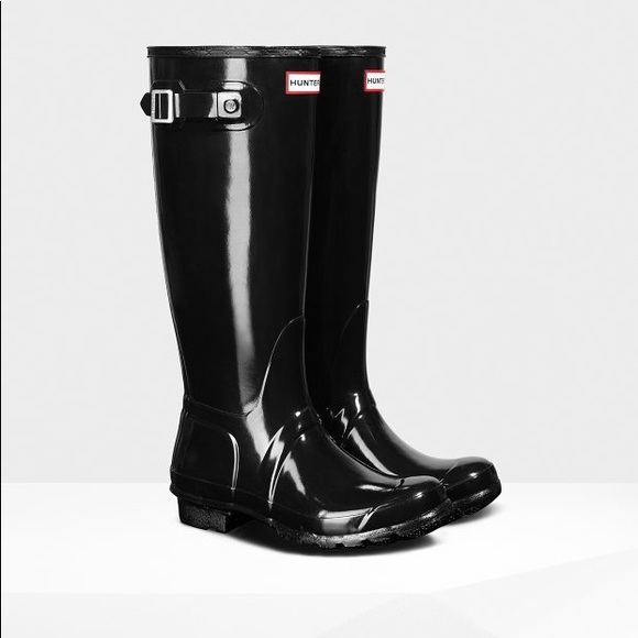 NWT HUNTER Tall Black Gloss Boots - Picture 4 of 8